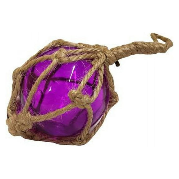 Purple Japanese Glass Ball Fishing Float Decorative Christmas Ornament 2"