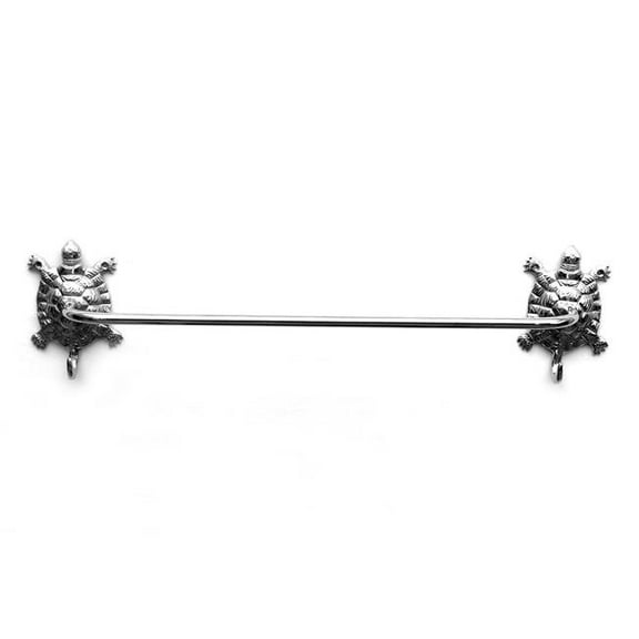 Handcrafted Model Ships TBTH-1001-CH 28 in. Chrome Turtle Bath Towel Holder