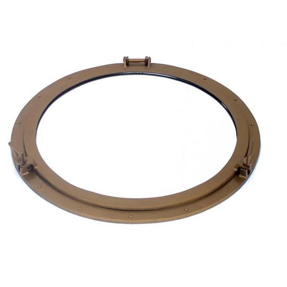 Handcrafted Model Ships MC-1969-30-AN-W 4 x 30 x 30 in. Deluxe Class Antique Brass Decorative Ship Porthole Window