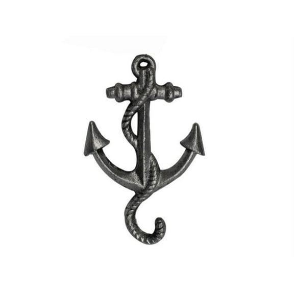 Handcrafted Model Ships K-652-silver 5 in. Cast Iron Anchor Hook - Rustic Silver
