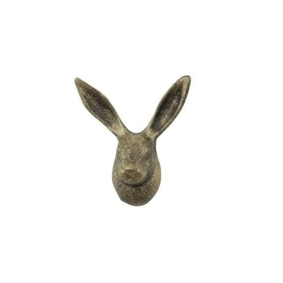 Handcrafted Model Ships K-9037A-gold 5 in. Rustic Gold Cast Iron Decorative Rabbit Hook