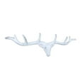thumbnail image 1 of Handcrafted Model Ships k-9340-w 5 x 2 x 15 in. Whitewashed Cast Iron Large Deer Head Antlers Decorative Metal Wall Hooks, 1 of 2
