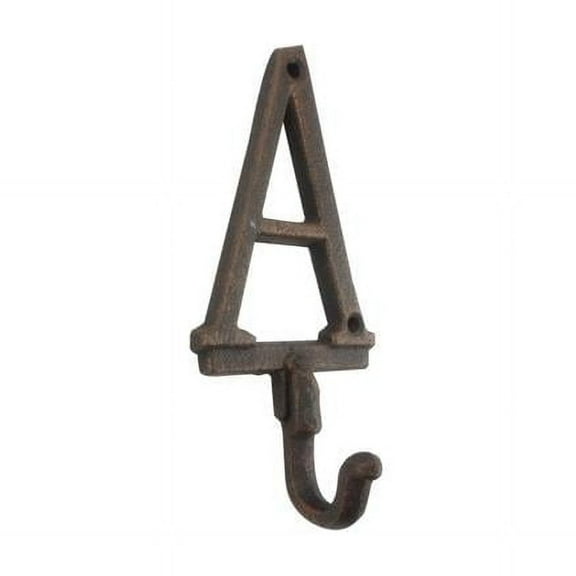 Handcrafted Model Ships K-9056-A-rc 6 x 1 x 3 in. Rustic Copper Cast Iron Letter A Alphabet Wall Hooks