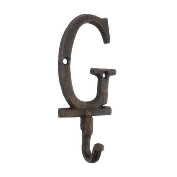Handcrafted Model Ships K-9056-G-rc 6 x 1 x 3 in. Rustic Copper Cast Iron Letter G Alphabet Wall Hooks