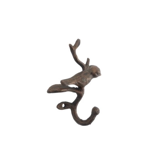Handcrafted Model Ships 6 x 2 x 4 in. Rustic Copper Cast Iron Decorative Bird Hooks