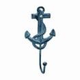 thumbnail image 1 of Handcrafted Model Ships K-665-dark-blue 7 in. Cast Iron Anchor Hook - Rustic Dark Blue Whitewashed, 1 of 2