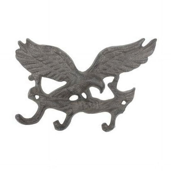 Handcrafted Model Ships K-9935-cast-iron 7 x 1.5 x 5 in. Cast Iron Flying Eagle Landing on a Tree Branch Decorative Metal Wall Hooks