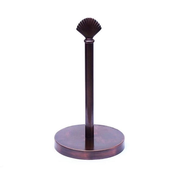 Handcrafted Model Ships SSPTH-6002-AC 7 x 7 x 16 in. Antique Copper Sea Shell Paper Towel Holder