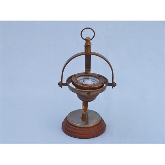 Handcrafted Model Ships CO-0555-AN 8 in. Antique Brass Hanging Compass
