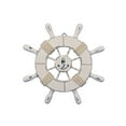 thumbnail image 1 of Handcrafted Nautical Decor Rustic All White Decorative Ship Wheel with Anchor 9" - Wooden Ships Wheel - Bo, 1 of 1