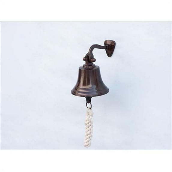 Handcrafted Model Ships BL-2019AN-6 Antiqued Copper Bell 6 in. Decorative Accent