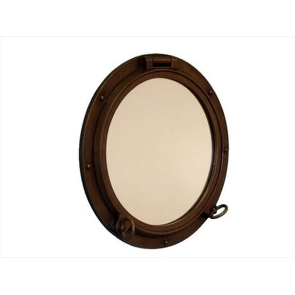 Handcrafted Model Ships Bronzed Porthole Mirror 24 in. Port Holes Decorative Accent