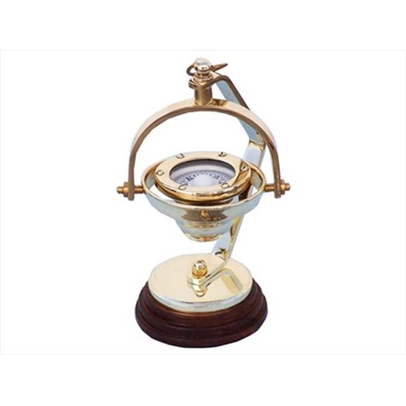 Handcrafted Model Ships CO-0555 Solid Brass Hanging Compass 8 in. Compasses Decorative Accent