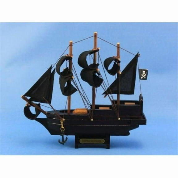Handcrafted Model Ships Car Pirate-7 7 in. Caribbean Pirate Ships