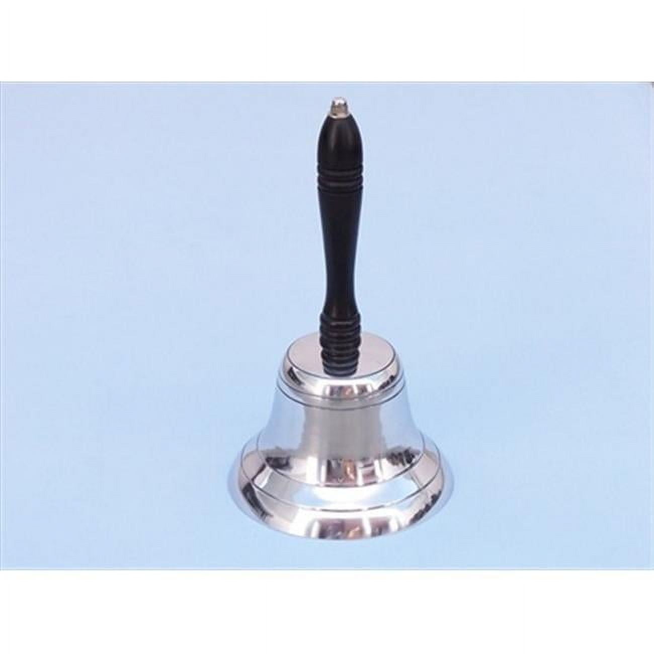 11-Inch Chrome Hand Bell with Black Hardwood Handle