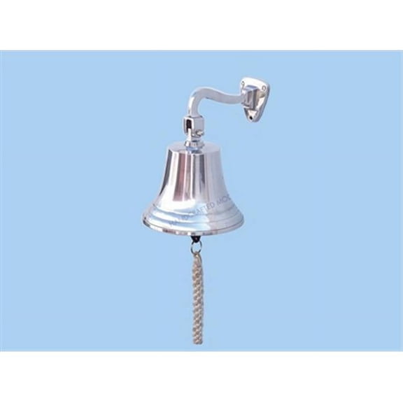 Handcrafted Model Ships Chrome Hanging Ships Bell 11 in. Bells Decorative Accent