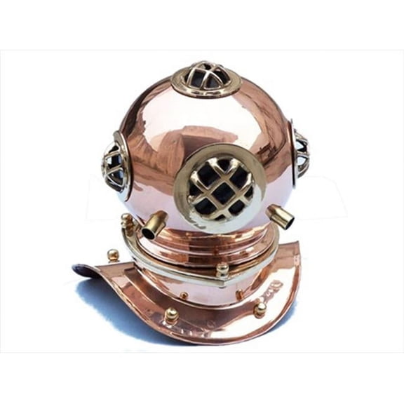 Handcrafted Model Ships DH-0822 Copper Divers Helmet 9 in. Nautical Accents Decorative Accent