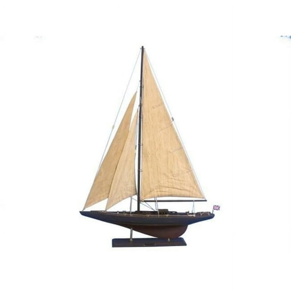 Handcrafted Model Ships END-R-35-RUSTIC Wooden Vintage Endeavour Limited Model Sailboat Decoration - 35 in.