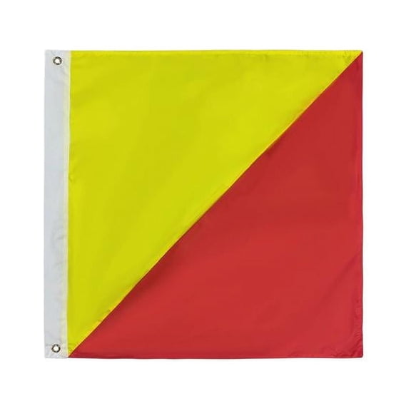 Handcrafted Model Ships Flag-24-O 24 in. Authentic Letter O Nautical Alphabet Navy Code Outdoor Use Signal Flag