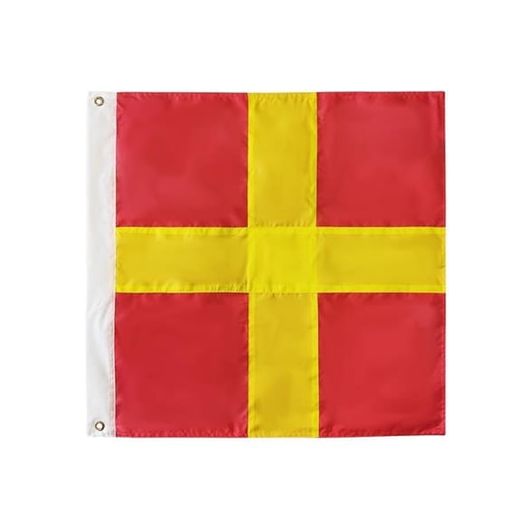 Handcrafted Model Ships Flag-24-R 24 in. Authentic Letter R Nautical Alphabet Navy Code Outdoor Use Signal Flag