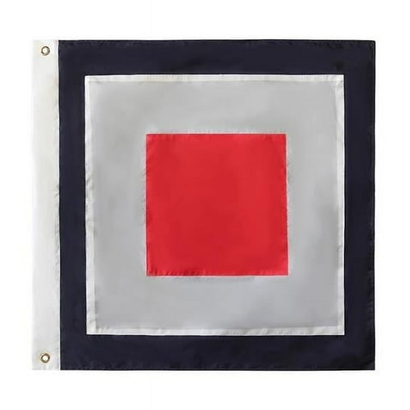 Handcrafted Model Ships Flag-24-W 24 in. Authentic Letter W Nautical Alphabet Navy Code Outdoor Use Signal Flag