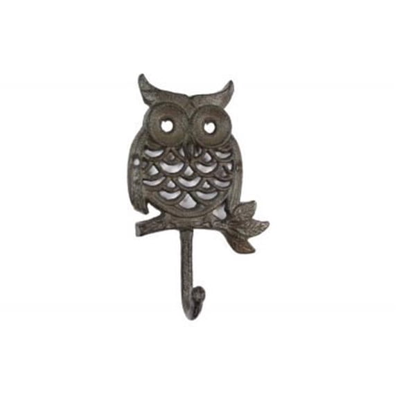 Handcrafted Model Ships K-0613-Cast-Iron 6 in. Cast Iron Owl Hook