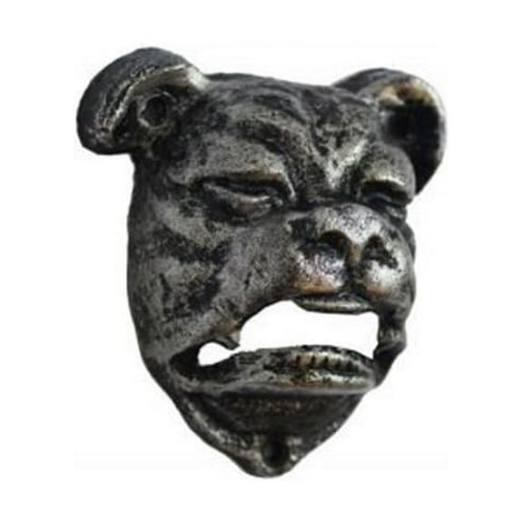 Handcrafted Model Ships K-0738-Silver 4 in. Rustic Silver Cast Iron Bulldog Bottle Opener