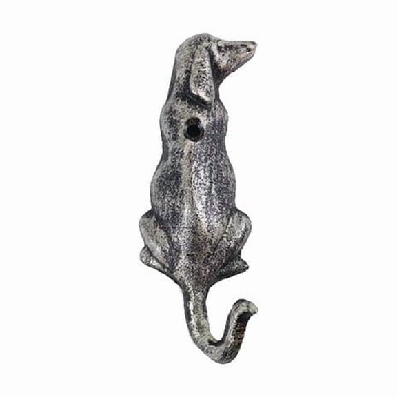 Handcrafted Model Ships K-0950-Silver 6 in. Cast Iron Dog Hook, Rustic Silver