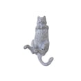 thumbnail image 1 of Handcrafted Model Ships K-1070-w 6 x 2 x 2 in. Whitewashed Cast Iron Happy Fat Cat Decorative Metal Wall Hooks, 1 of 2