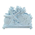 thumbnail image 1 of Handcrafted Model Ships K-1408-solid-light-blue Rustic Light Blue Cast Iron Seashell Napkin Holder, 7 in., 1 of 2