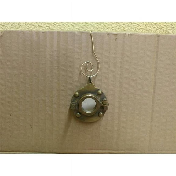 Handcrafted Model Ships K-239-AN-X 4 in. Antique Brass Porthole Mirror Christmas Ornament