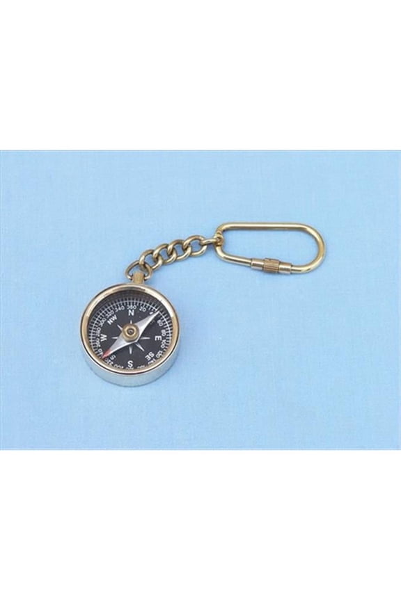 K-246 Solid Brass Compass Key Chain 5 in. Nautical Accents Decorative Accent