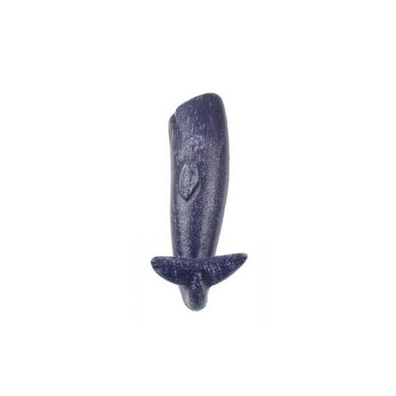 Handcrafted Model Ships K-49002-Solid-Dark-Blue Rustic Dark Blue Cast Iron Whale Hook 6&Quot;