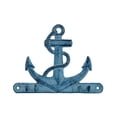 thumbnail image 1 of Handcrafted Model Ships K-717-dark-blue 8 in. Cast Iron Anchor With Hooks - Rustic Dark Blue Whitewashed, 1 of 1