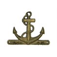 thumbnail image 1 of Handcrafted Model Ships K-717-gold 8 inch Cast Iron Anchor With Hooks - Rustic Gold, 1 of 1