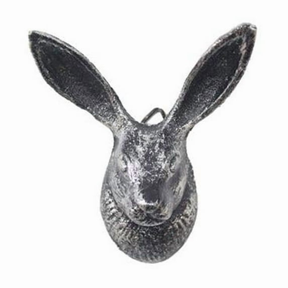 Handcrafted Model Ships K-9037A-Silver Rustic Silver Cast Iron Decorative Rabbit Hook, 5 in.