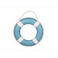 thumbnail image 1 of Handcrafted Model Ships  Light Blue Painted Decorative Lifering With White Bands 15 in., 1 of 2
