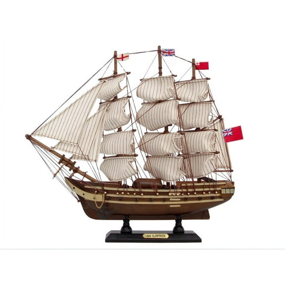 Handcrafted Model Ships hmssurprise14 Master And Commander HMS Surprise 14 in. Decorative Tall Model Ship
