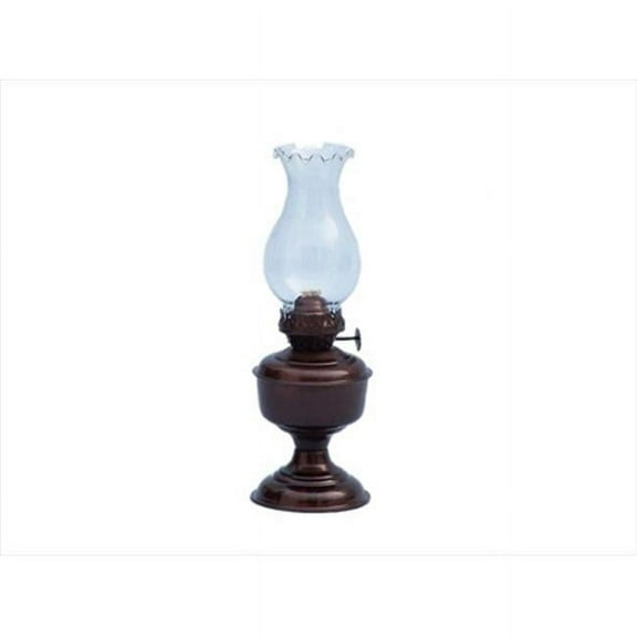 Handcrafted Model Ships NL-1140 AC Antique Copper Table Oil Lamp 10 in. Decorative Accent