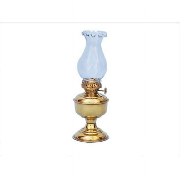 Handcrafted Model Ships NL-1140 Solid Brass Table Oil Lamp 10 in. Decorative Accent