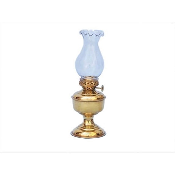Handcrafted Model Ships NL-1140 Solid Brass Table Oil Lamp 10 in. Decorative Accent