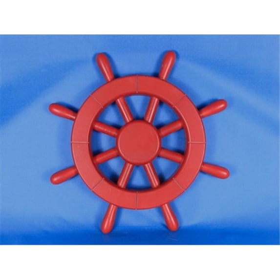 Handcrafted Model Ships New-Red-SW-12 Red Ship Wheel 12 in. Decorative Accent