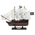 thumbnail image 1 of Handcrafted Model Ships PLIM12-BP-W-BlackFalcon 9 x 2 x 12 in. Wooden Captain Kidds Black Falcon White Sails Limited Model Pirate Ship, 1 of 8