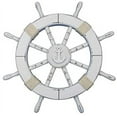 thumbnail image 1 of Handcrafted Model Ships Rustic-White-SW-Anchor-18 Rustic White Ship Wheel With Anchor 18 in. Decorative Accent, 1 of 1