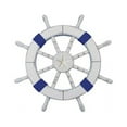 thumbnail image 1 of Handcrafted Model Ships SW-18-101-starfish 18 in. Rustic White Decorative Ship Wheel with Dark Blue Rope & Starfish, 1 of 1