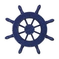 thumbnail image 1 of Handcrafted Model Ships SW-6-105-NH 6 in. Rustic Dark Blue Decorative Ship Wheel, 1 of 1