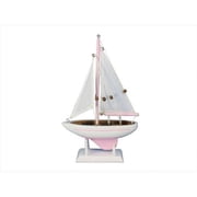Handcrafted Model Ships Sailboat9-106 Pacific Sailor Pink 9 in. Model Ship Decorative Accent
