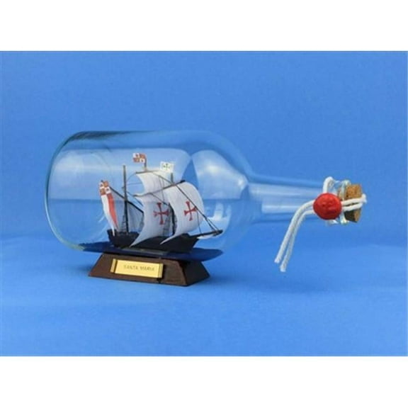 Handcrafted Model Ships Santa Maria Bottle Santa Maria Ship in a Bottle 9 in. Ships In A Bottle Decorative Accent