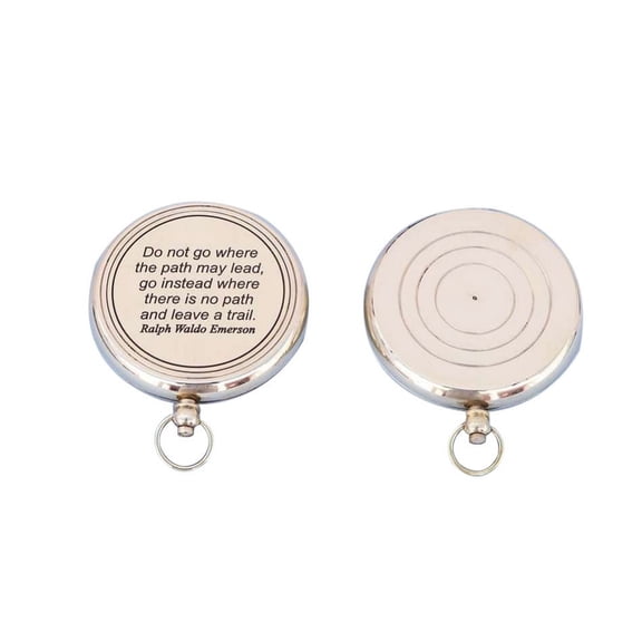 Brass Lensatic Emerson Poem Compass 3" - Brass Small Compass - Lensatic Compass Nautical Decor - Handheld Compass - Brand New