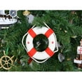 thumbnail image 1 of Handcrafted Model Ships New-Lifering-6-red-XMASS White Lifering With Red Bands Christmas Tree Ornament - 6 in., 1 of 2